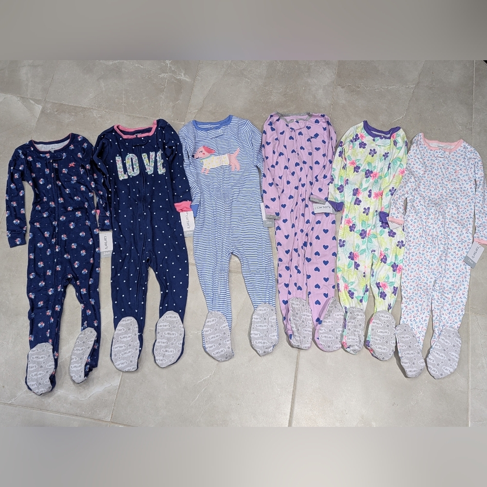 NWT Carter’s Footed Pajamas Bundle • 6 Pieces • Size 24M